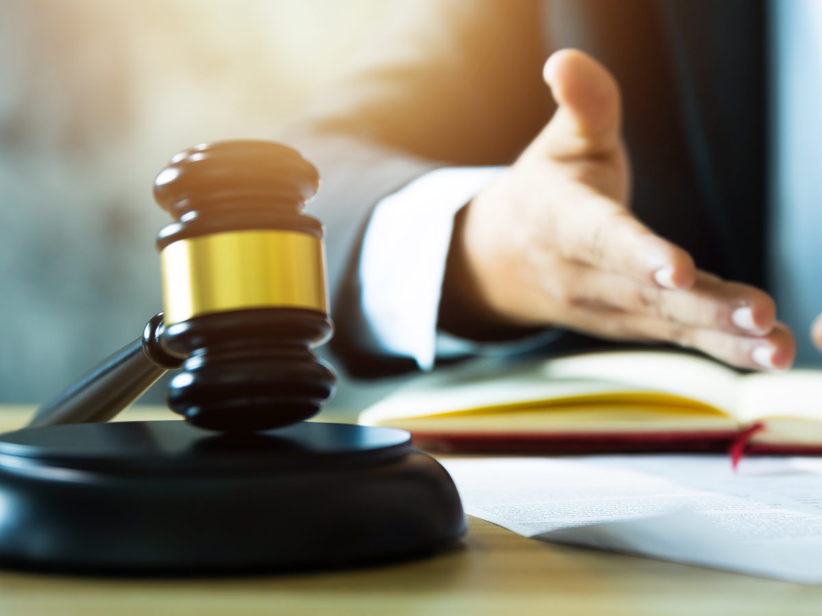 Litigation documents and gavel